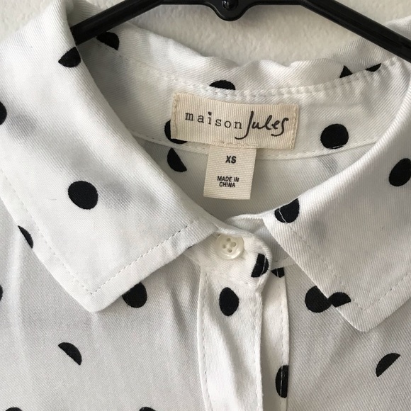 Maison Jules Polka Dot Shirt Blouse - Picture 6 of 6
